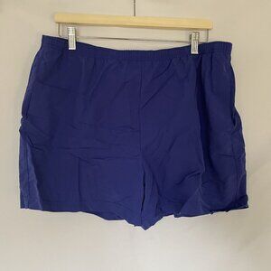 L.L. Bean Womens Nylon Shorts Size 18 royal Blue workout athleisure pockets